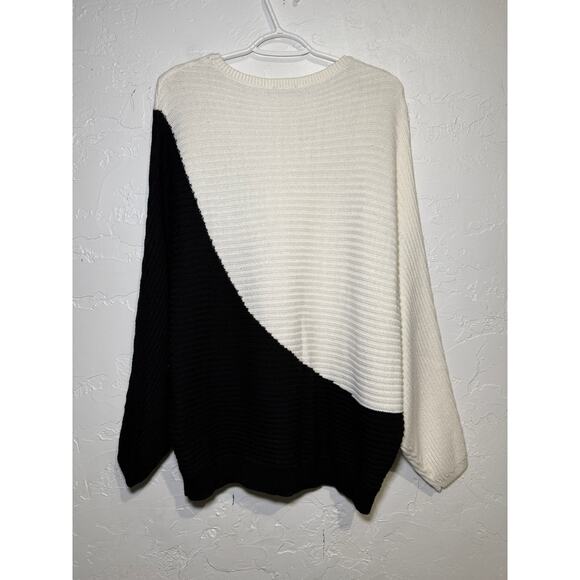 Express color block oversized sweater womens large casual cozy neutral capsule - Picture 5 of 8